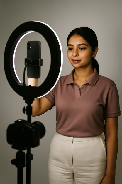 KSIX GlowPro 20cm Ring Light Kit  – Perfect for Flawless Content Creation!